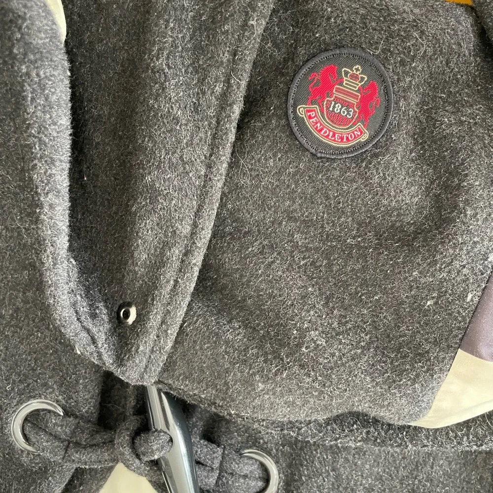Pendleton Roslyn Charcoal Black Hooded Wool Toggle Coat